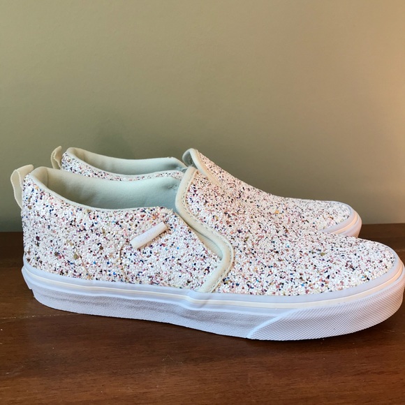 sparkly slip on vans